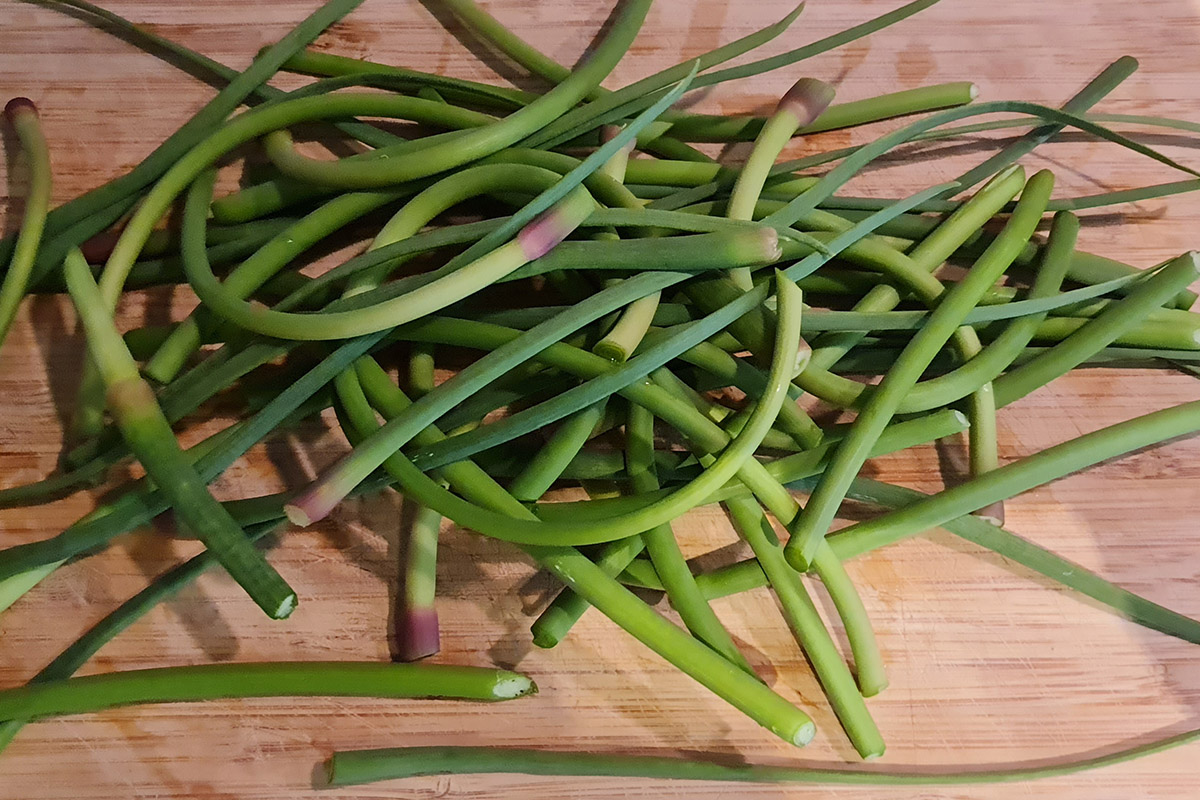 Chop to roughly 4 inch long pieces